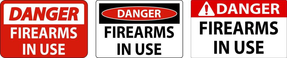 Danger Firearms Allowed Sign Firearms In Use vector