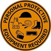 Floor Sign, Personal Protective Equipment Required vector