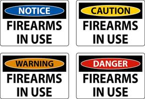 Caution Firearms Allowed Sign Firearms In Use vector