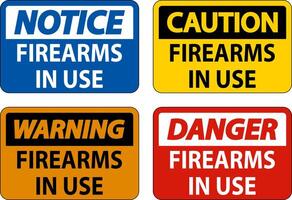 Caution Firearms Allowed Sign Firearms In Use vector