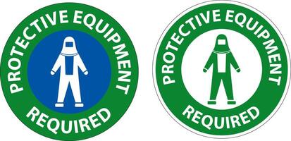 Floor Sign, Protective Equipment Required vector