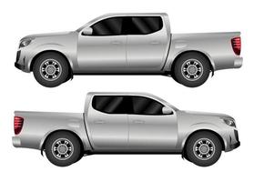 Vector pickup truck with white background