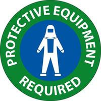 Floor Sign, Protective Equipment Required vector