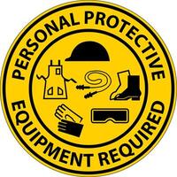 Floor Sign, Personal Protective Equipment Required vector