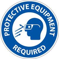 Floor Sign, Protective Equipment Required vector