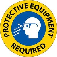 Floor Sign, Protective Equipment Required vector