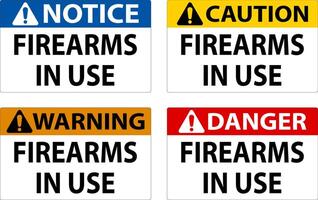 Caution Firearms Allowed Sign Firearms In Use vector