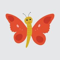 conjunto de mariposas de diferentes colores y formas aisladas sobre fondo blanco. hermosos insectos voladores. ilustración vectorial en estilo plano de dibujos animados. vector