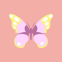 Set of butterflies of different colors and shapes isolated on white background. Beautiful flying insects. Vector illustration in cartoon flat style.