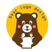 diseño de logotipo de oso lindo marrón para vector de tienda