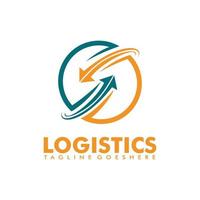 Ilustración de vector de logotipo de transporte logístico, icono de logotipo de carga