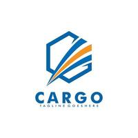 Ilustración de vector de logotipo de transporte logístico, icono de logotipo de carga