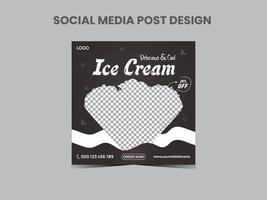 Ice cream social media square post vector
