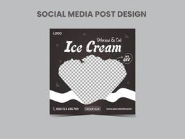 Ice cream social media square post vector