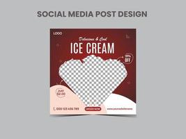 publicación cuadrada de helado en las redes sociales vector