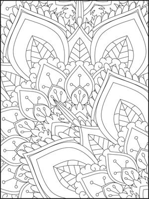 Black And White Adult Coloring - Floral Coloring Book Page For Adults And Children Coloring Page For Adults Black And White Coloring Page For Adults Floral Mandala Illustration Mandala Coloring Page Kdp Interior Vector 