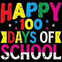 100 days of school lettering typography t shirt design or Calligraphic 100 days of school background vector