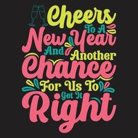 Colorful lettering Happy new year or Hand drawn new year typography t shirt design .welcome happy new year. vector