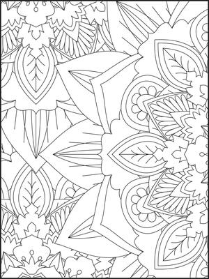 Black And White Adult Coloring - Floral Coloring Book Page For Adults And Children Coloring Page For Adults Black And White Coloring Page For Adults Floral Mandala Illustration Mandala Coloring Page Kdp Interior Vector 
