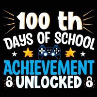 100 days of school lettering typography t shirt design or Calligraphic 100 days of school background vector