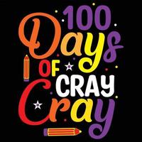 100 days of school lettering typography t shirt design or Calligraphic 100 days of school background vector