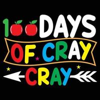 100 days of school lettering typography t shirt design or Calligraphic 100 days of school background vector