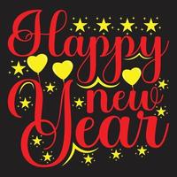 Colorful lettering Happy new year or Hand drawn new year typography t shirt design .welcome happy new year. vector