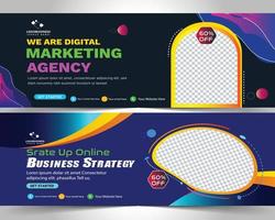 digital marketing cover banner design, social media marketing web banner. vector