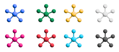diagram ikon uppsättning, färgrik symboler grafisk element png