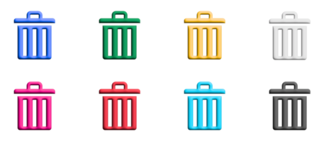 conjunto de iconos bin, elementos gráficos de símbolos coloridos png