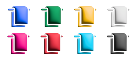 Handtuch-Icon-Set, bunte Symbole grafische Elemente png