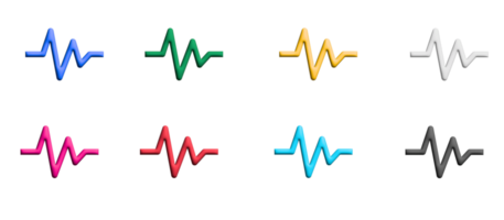 puls ikon uppsättning, färgrik symboler grafisk element png