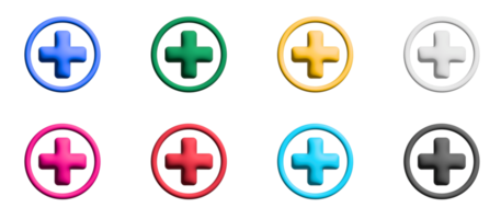 Medical mark icon set, colorful symbols graphic elements png