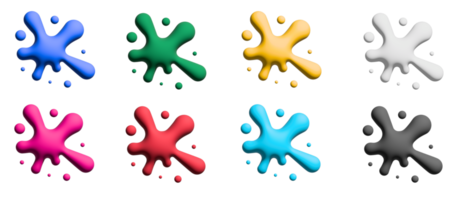 jeu d'icônes de gouttes de couleur, éléments graphiques de symboles colorés png