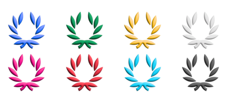 conjunto de iconos de oreja de arroz, elementos gráficos de símbolos coloridos png