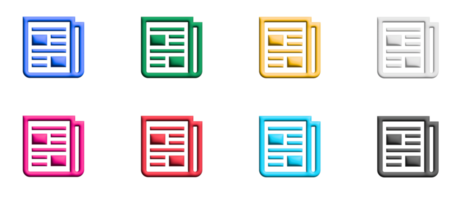 conjunto de iconos de periódico, elementos gráficos de símbolos coloridos