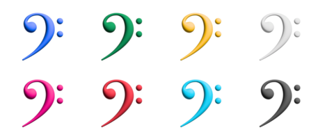 bas sleutel icoon set, kleurrijk symbolen grafisch elementen png
