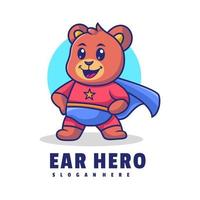 Bear Hero Cartoon Logo vector