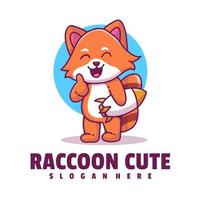 Cute Raccoon Logo Template vector
