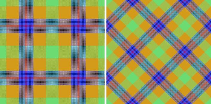 Textile pattern check. Background texture plaid. Tartan vector fabric seamless.