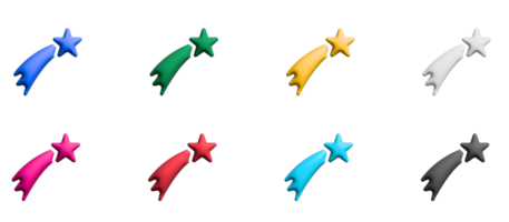 conjunto de ícones de estrela, elementos gráficos de símbolos coloridos png