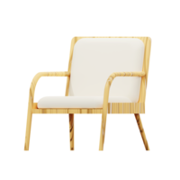 Fauteuil en bois 3D. canapé moelleux. canapé. chaise. meubles pour la maison. rendu 3d png