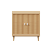 armario de madera vacío. representación 3d png