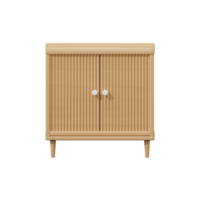 leerer Holzschrank. 3D-Rendering png