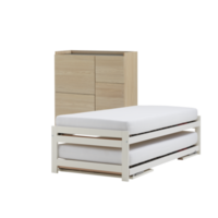 bed with white mattress with cut out isolated on background transparent png