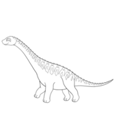 argentinasauro nel un' scarabocchio per figli di colorazione libri, dinosauri siamo mostrato come cartone animato personaggi png