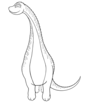 scarabocchio di un argentinosaurus per figli di colorazione libri su illustrazioni di dinosauri come cartone animato personaggi png