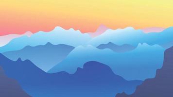 Mountains landscape during sunset vector