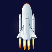 Space shuttle. Fighter. Rocket Carrier is taking off. Space design element. isolated on a blue background. Vector. vector