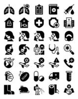 Glyph icons for corona virus. vector